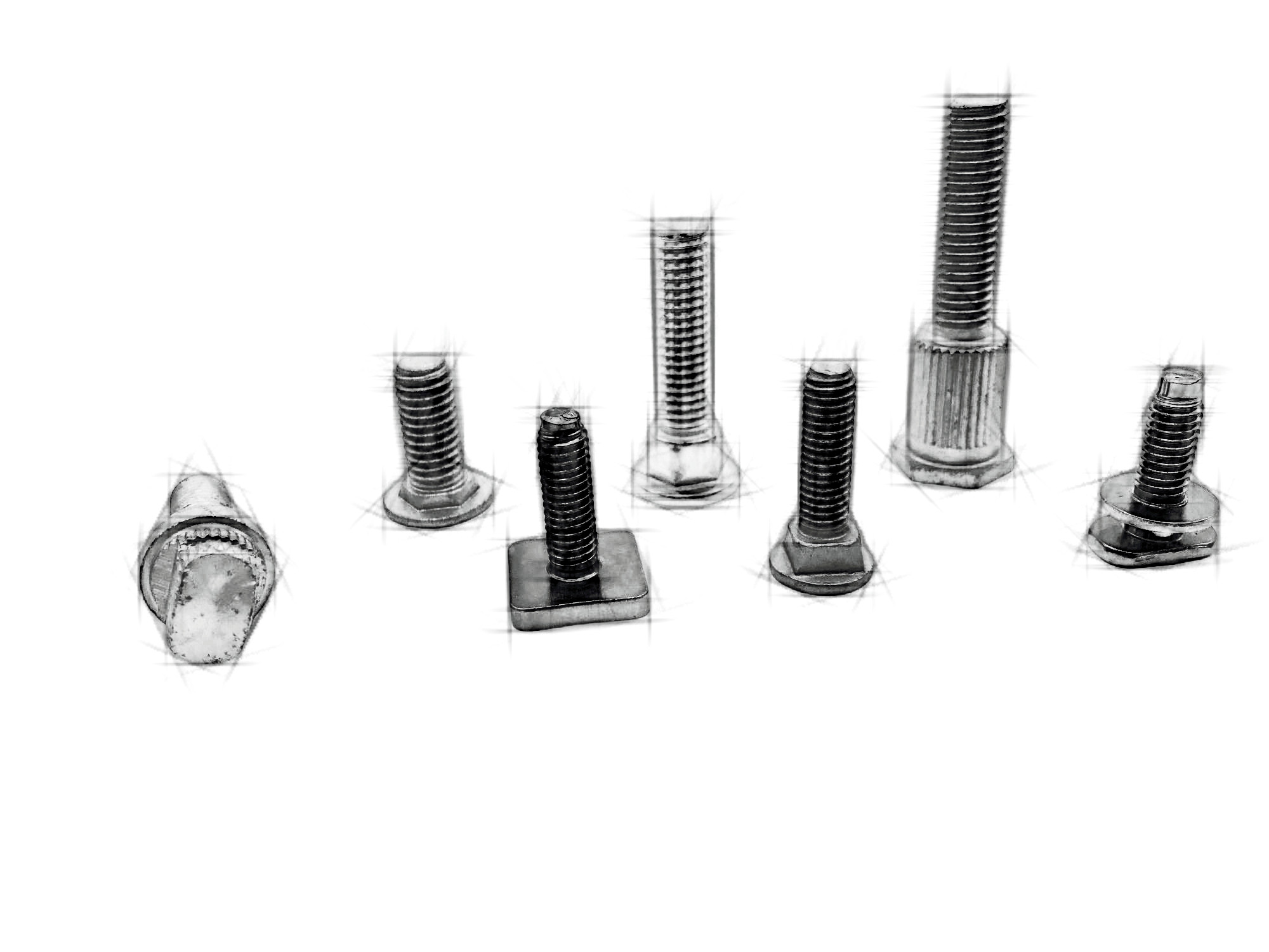 Special-shaped fixing bolts for car headlights