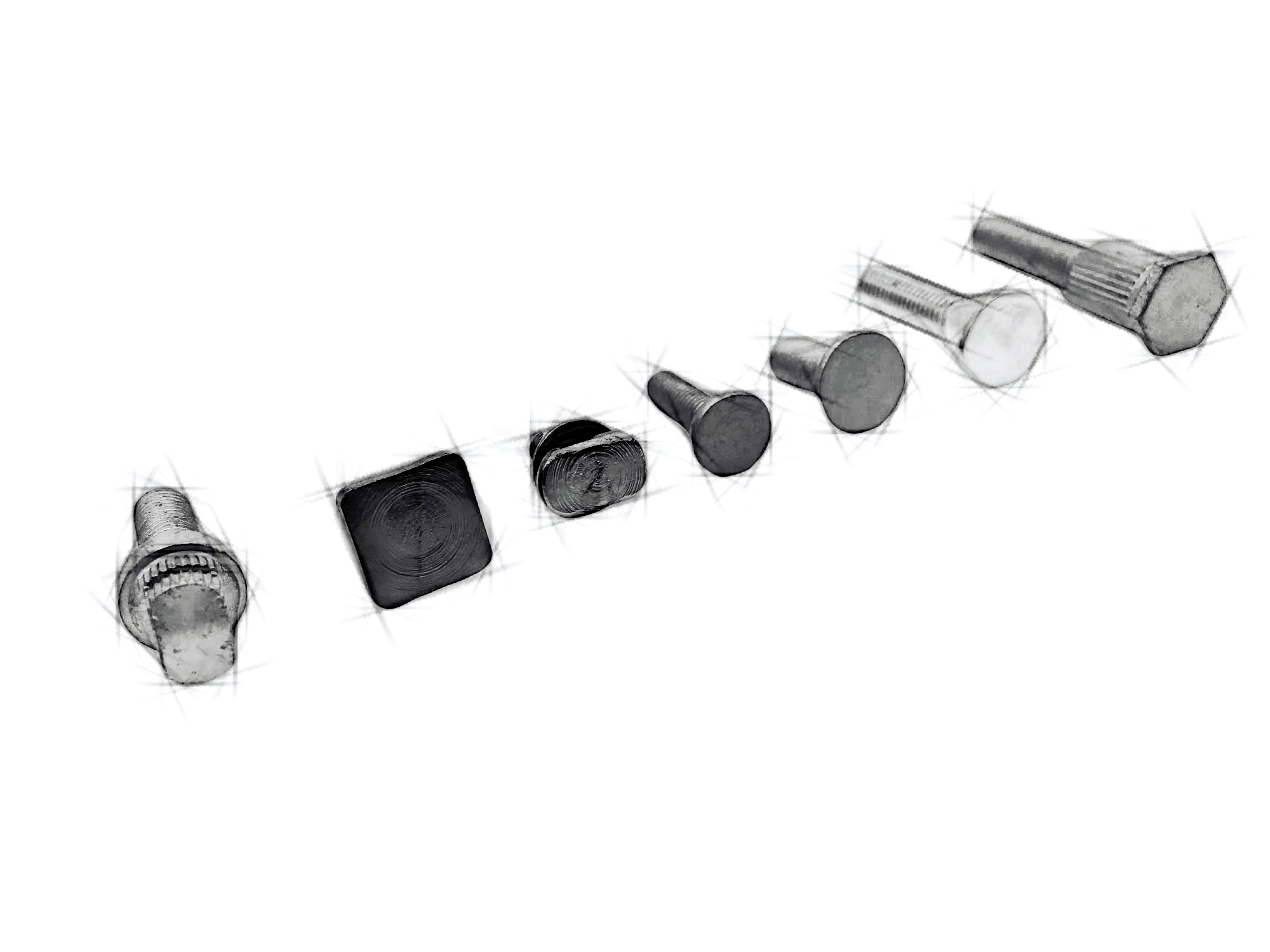 Special-shaped fixing bolts for car headlights